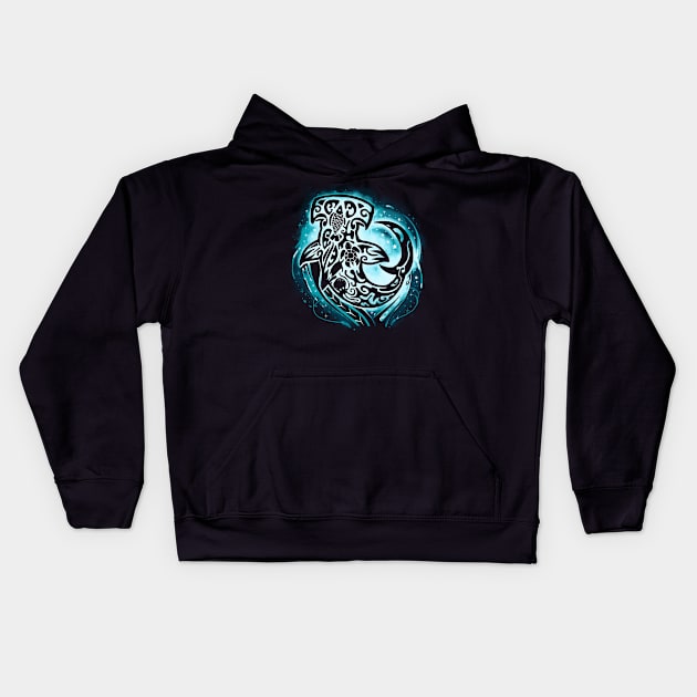 Shark tattoo Kids Hoodie by Vallina84